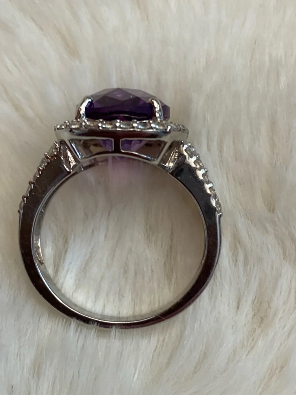 Amethyst Cushion Ring